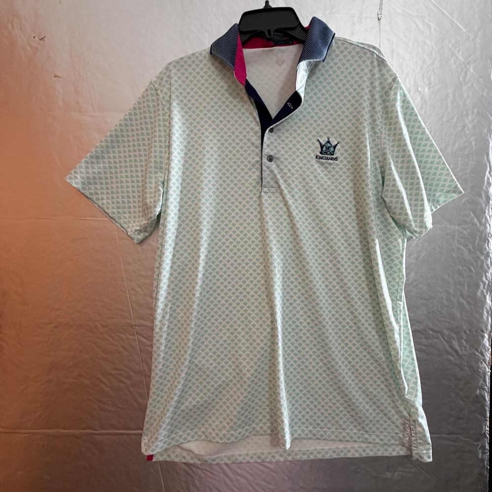 Greyson Clothiers Kingsbarns Golf Polo Shirt Men’s Large Mint Green Performance